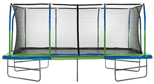 Upper Bounce Rectangle Trampoline Set with Premium Top-Ring Enclosure System – Outdoor Trampoline - Gymnastics Rectangular Trampoline for Kids