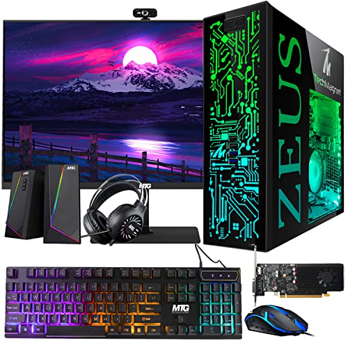 TechMagnet Gaming Desktop PC, Intel i5 4th Gen, Zeus Pro 4, GT 1030 2GB DDR5, 8GB RAM ARGB, 1TB SSD + 4TB HDD, MTG 24 Inch Curved Gaming Monitor