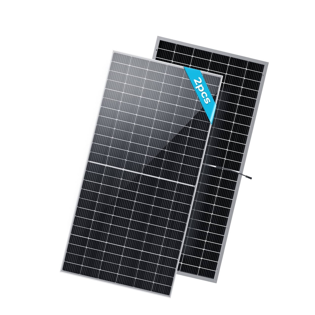 Renogy Bifacial 2pcs 550 Watt Solar Panels 12/24 Volt Monocrystalline PV Power Charger On/Off-Grid 1100W Supplies for Rooftop Charging Station Farm