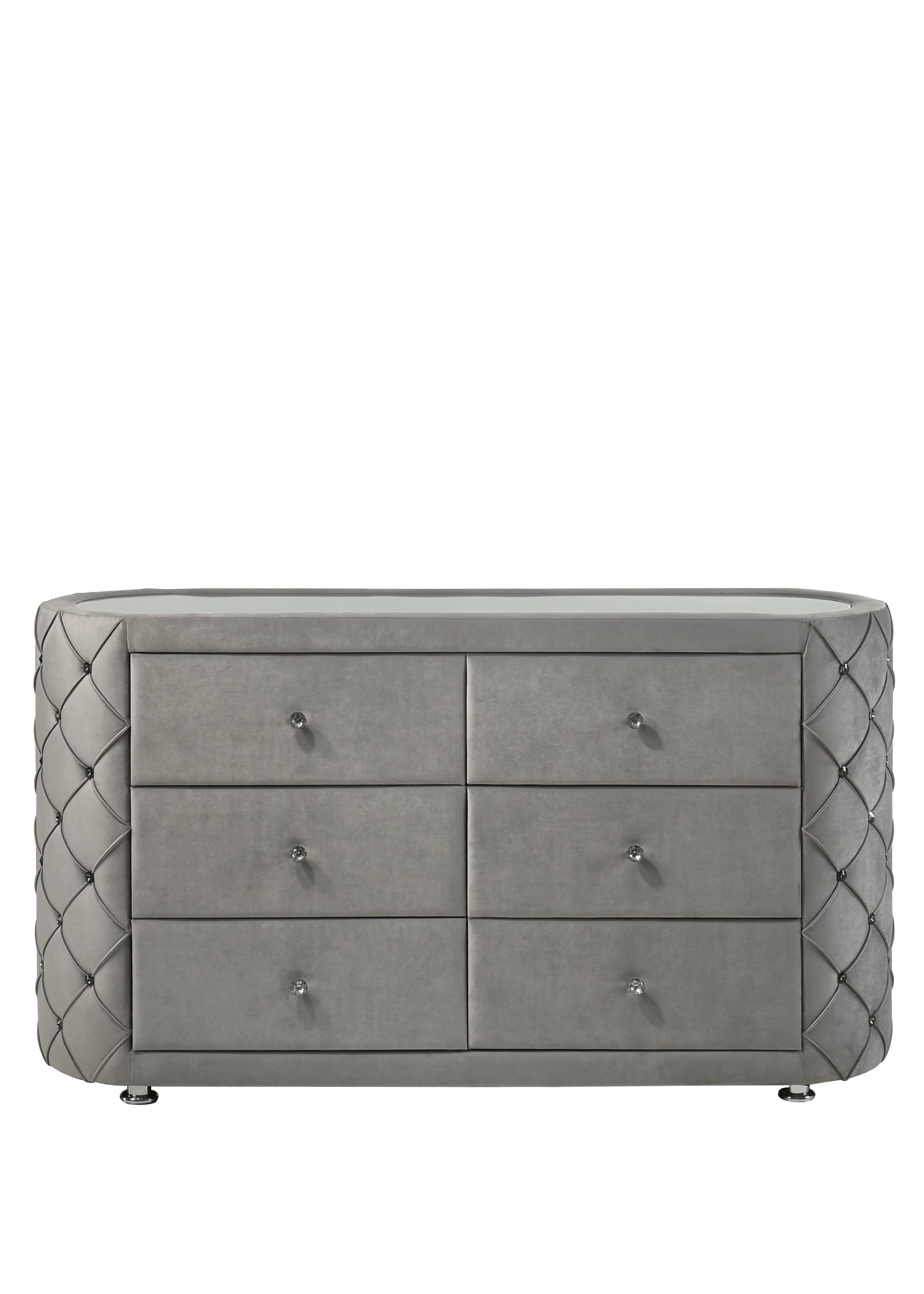 Acme Furniture Perine Dresser in Gray Velvet