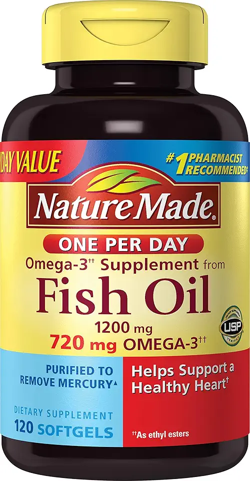 Nature Made (One a Day) Fish Oil, 1200mg 120-Count - Kansas Nuitrition - HNZSDS