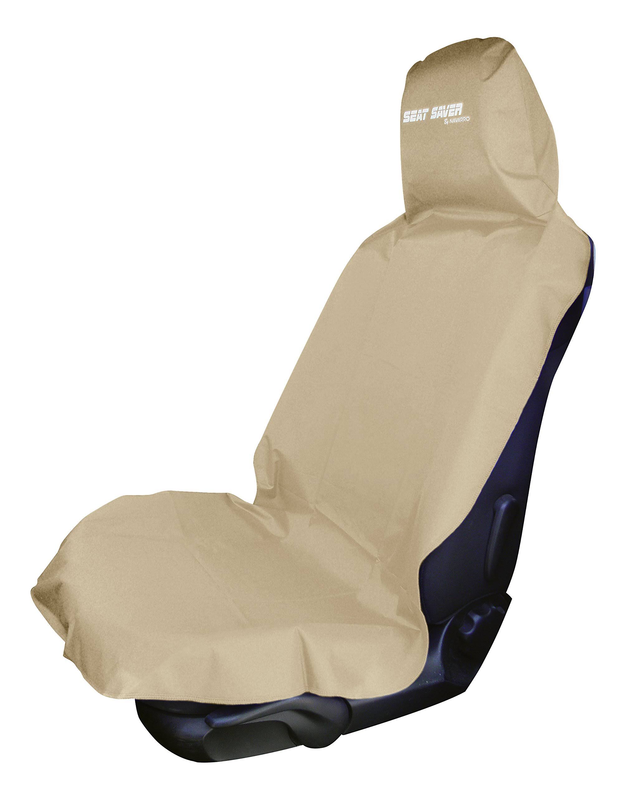 Seat Saver Waterproof Removable Universal Car Bucket Cover Easy on and Off Beige
