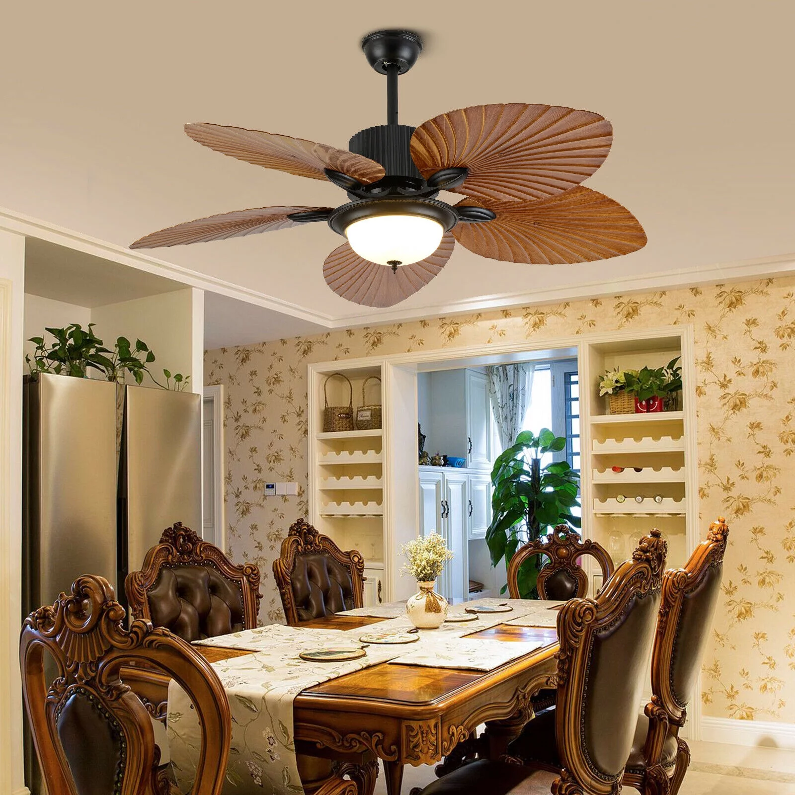 52"Modern Indoor Outdoor Ceiling Fan With LED Light Dimmable Ceiling light with Fan Chandelier Lamp pendent celling lighting lamp light fixture