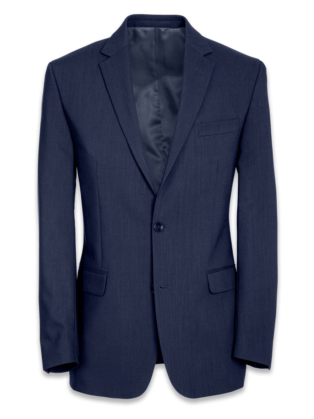 Men&s Suit - Tailored Fit in Solid Navy Wool | Paul Fredrick