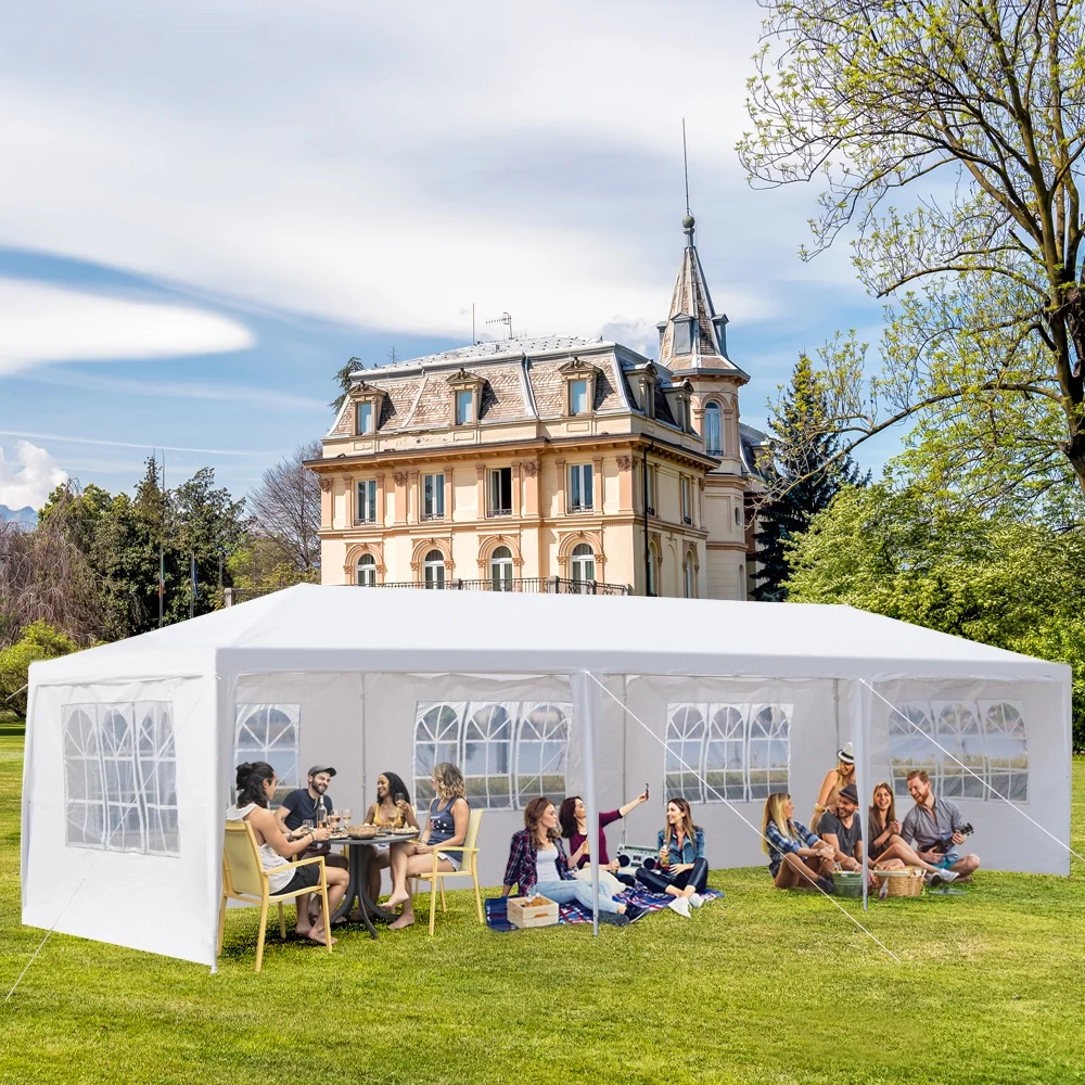 10'x30' Party Tent Wedding Patio Gazebo Outdoor Carport Canopy Shade with Side 5 Removable Walls