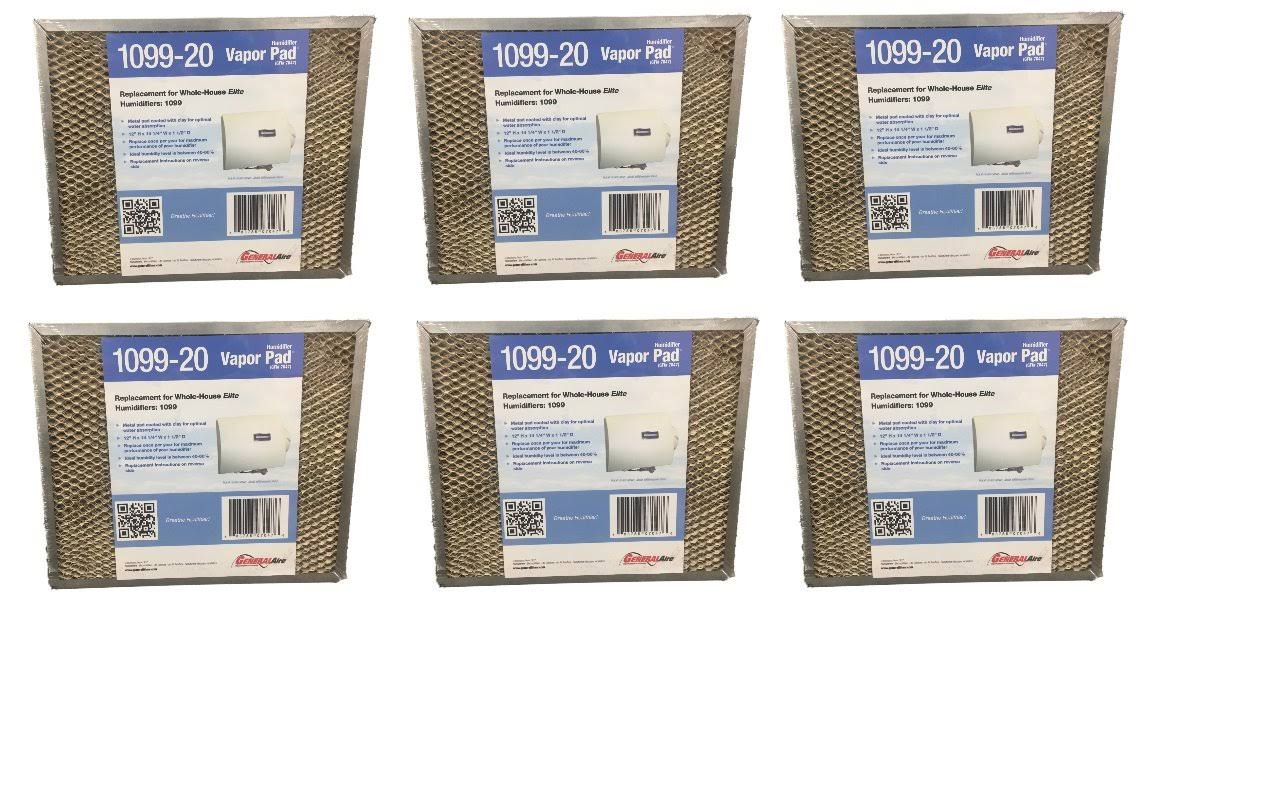 6 Pack (Case) of GeneralAire 1099-20, 7047 Replacement Evaporator Filter Pads
