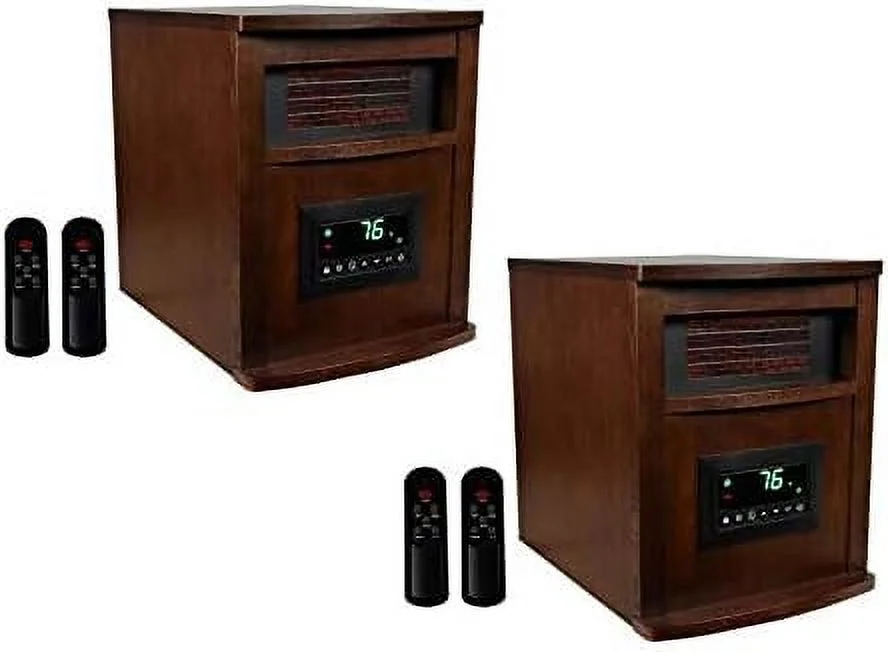 LLBIULife LifePro 6 Element 1500W Portable Infrared Quartz Space Heaters (Pair)