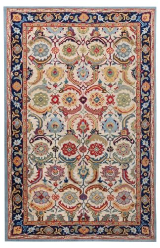 Handmade Tufted Soft Wool and Blend Carpet - 9X12 - Multicolor, Persian Design Area Rug for Living Room, Bedroom, Hall
