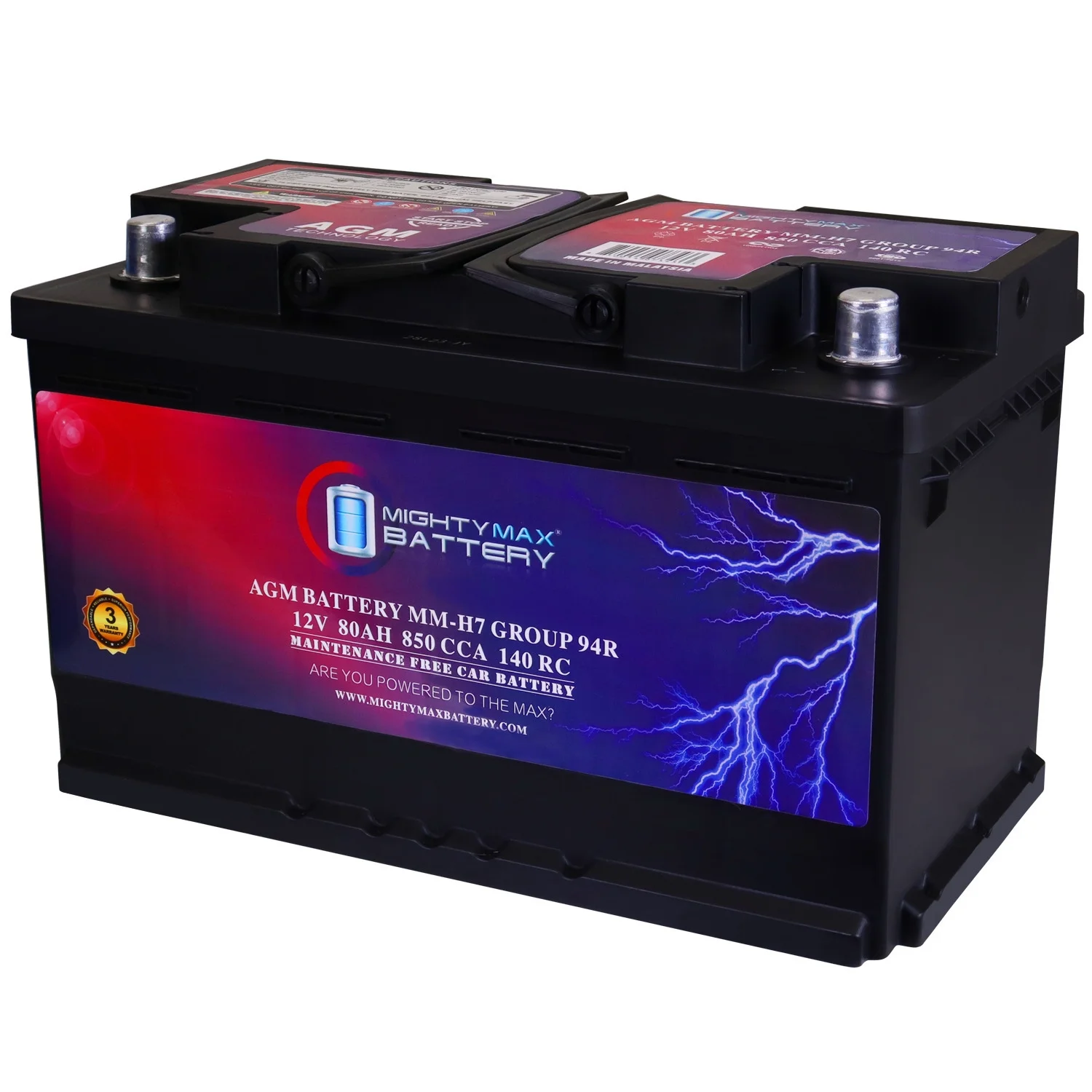 MM-H7 Group 94R 12V 80AH 140RC 850 CCA Replacement Battery Compatible with Dodge Ram 5500HD Pickup 10 - Curated Treasures Market