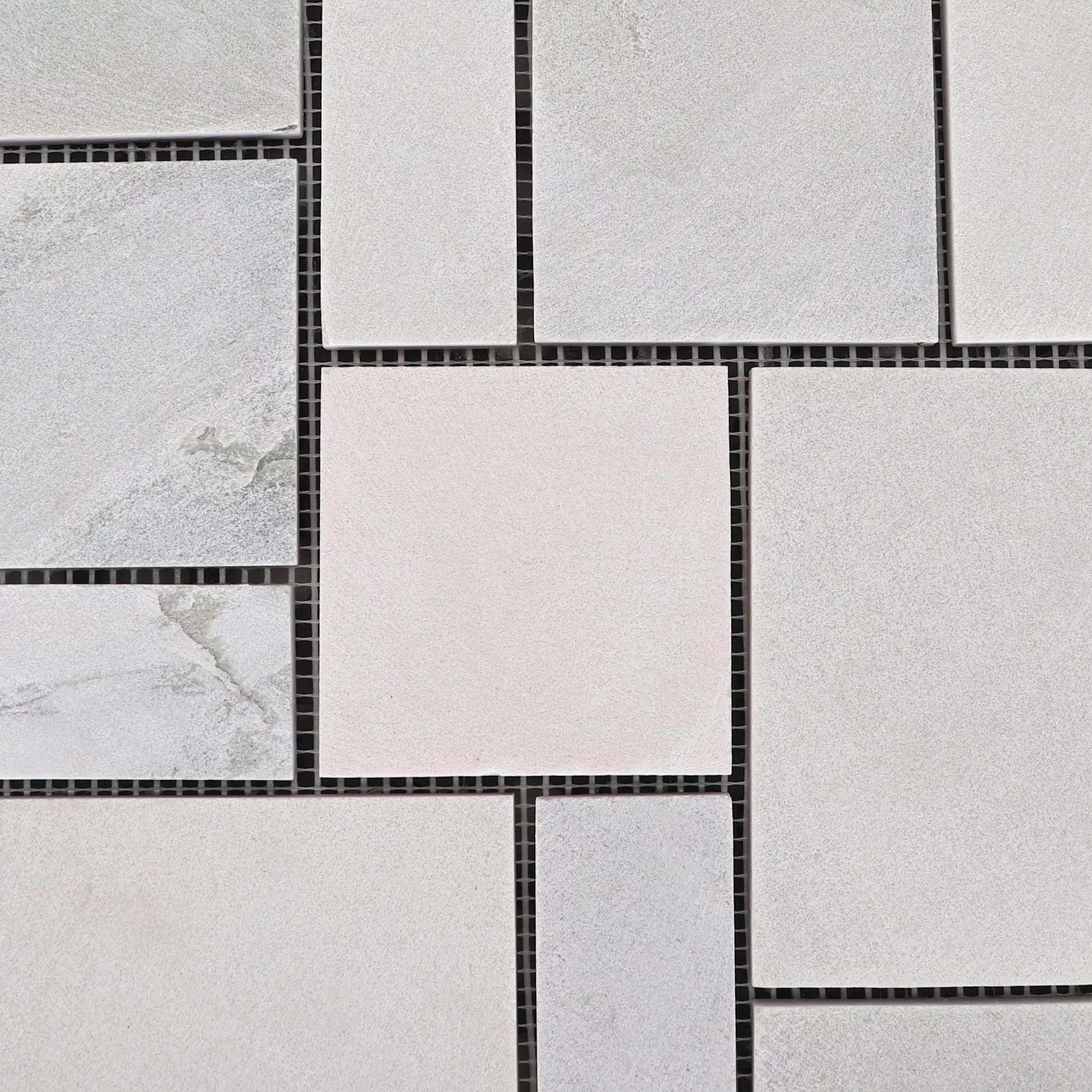 3rd Street Inn Interlocking Slate Stone Tiles (White Stone, 18 Pack)