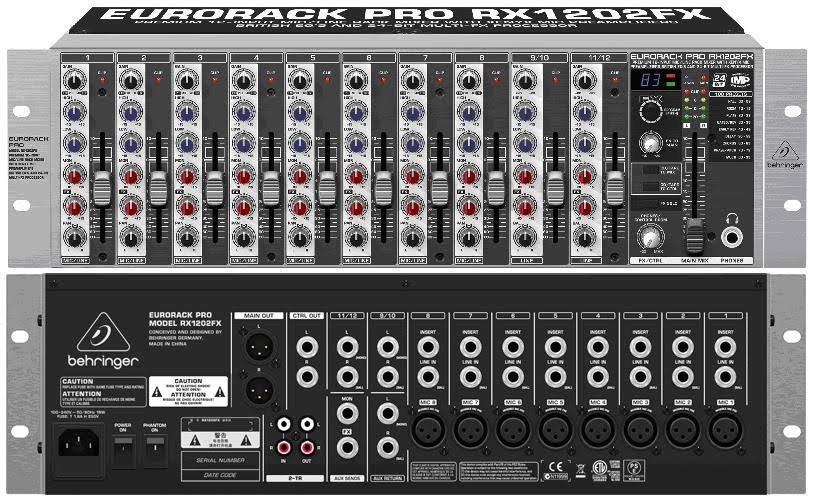 Behringer RX1202FX Ultra Low-noise Design 12-input Mic/line Rack Mixer