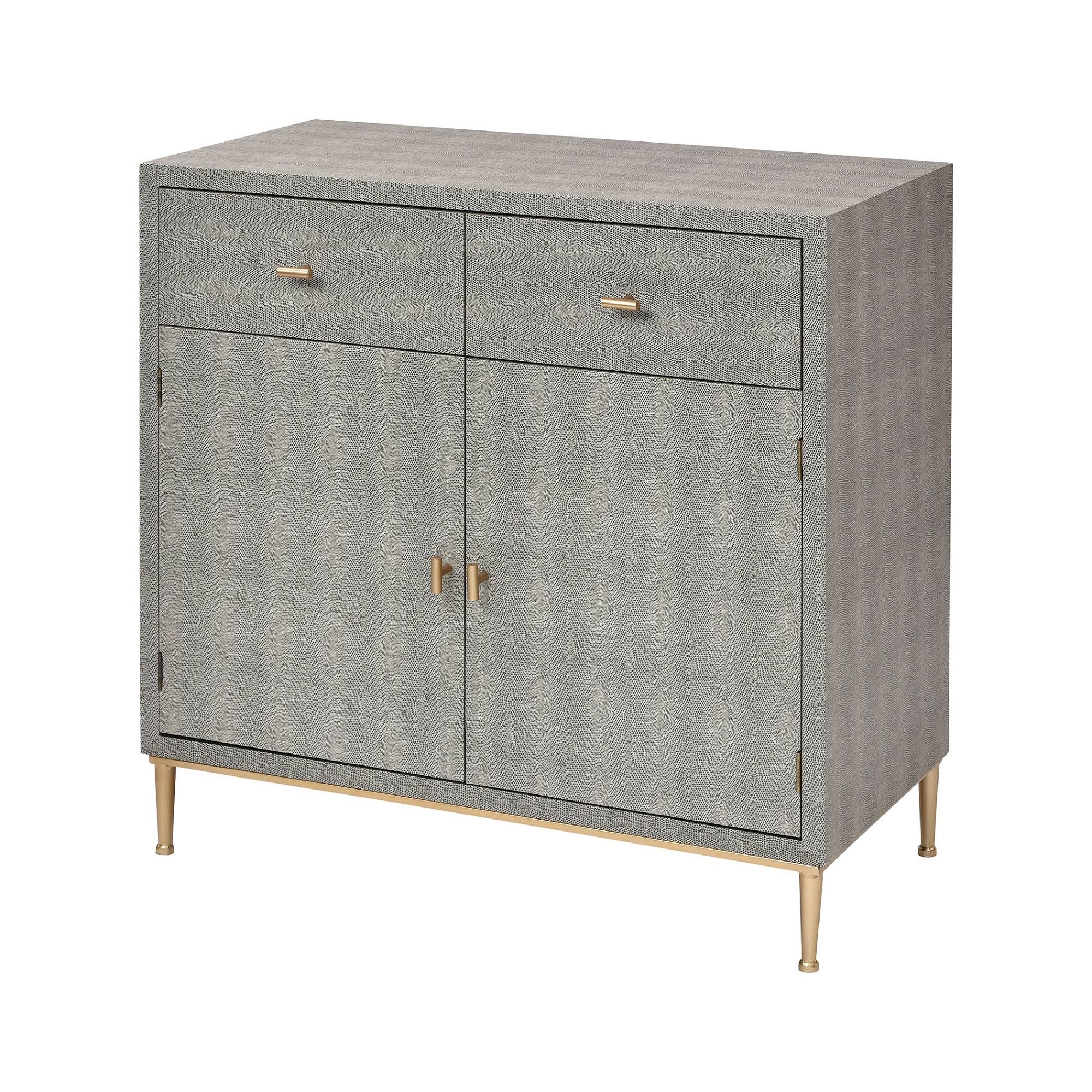 Elk Home 3169-102 Sands Point 2-Door 2-Drawer Cabinet in Grey and Gold