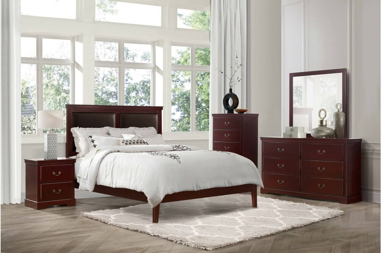 Twin Homelegance Seabright Collection Traditional Bedroom Set in Cherry