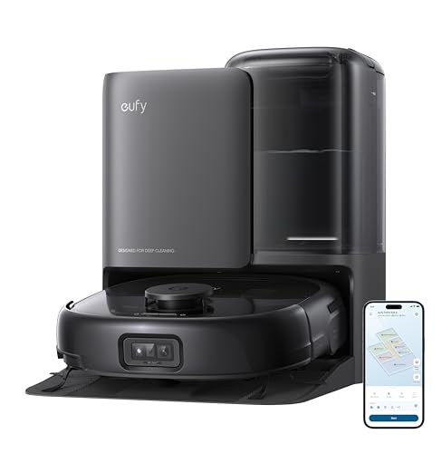 eufy E25 Omni Robot Vacuum and Mop Combo,HydroJet System, 20,000Pa Turbo Suction, Zero-Tangle Design, Edge-to-Corner Deep Cleaning