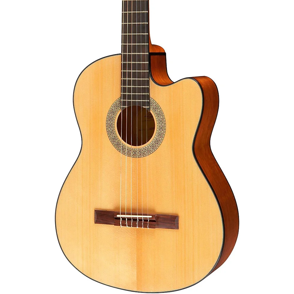 Lucero LC100CE Cutaway Classical Acoustic-Electric Guitar Natural - Radiant Selections