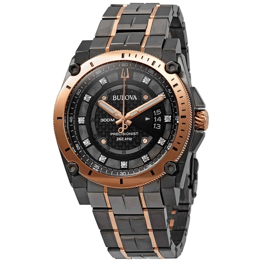 Bulova Precisionist Diamond Black Dial Men's Watch 98D149 - Curated Treasures Market