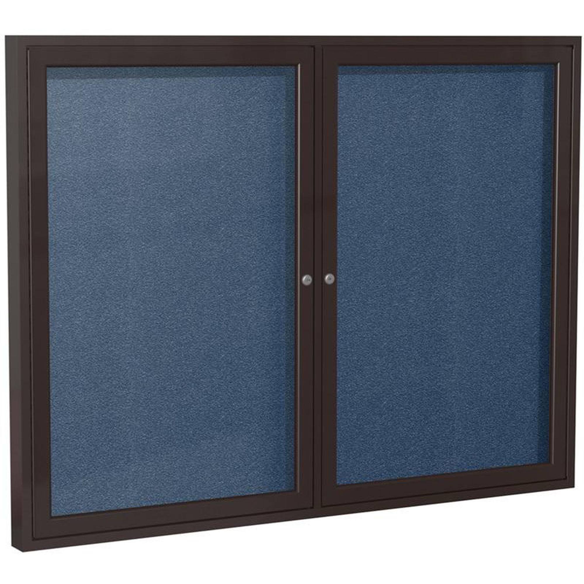 Ghent Pb23648vx-195 36 in. x 48 in. 2-Door Bronze Aluminum Frame Enclosed Vinyl Bulletin Board - Navy