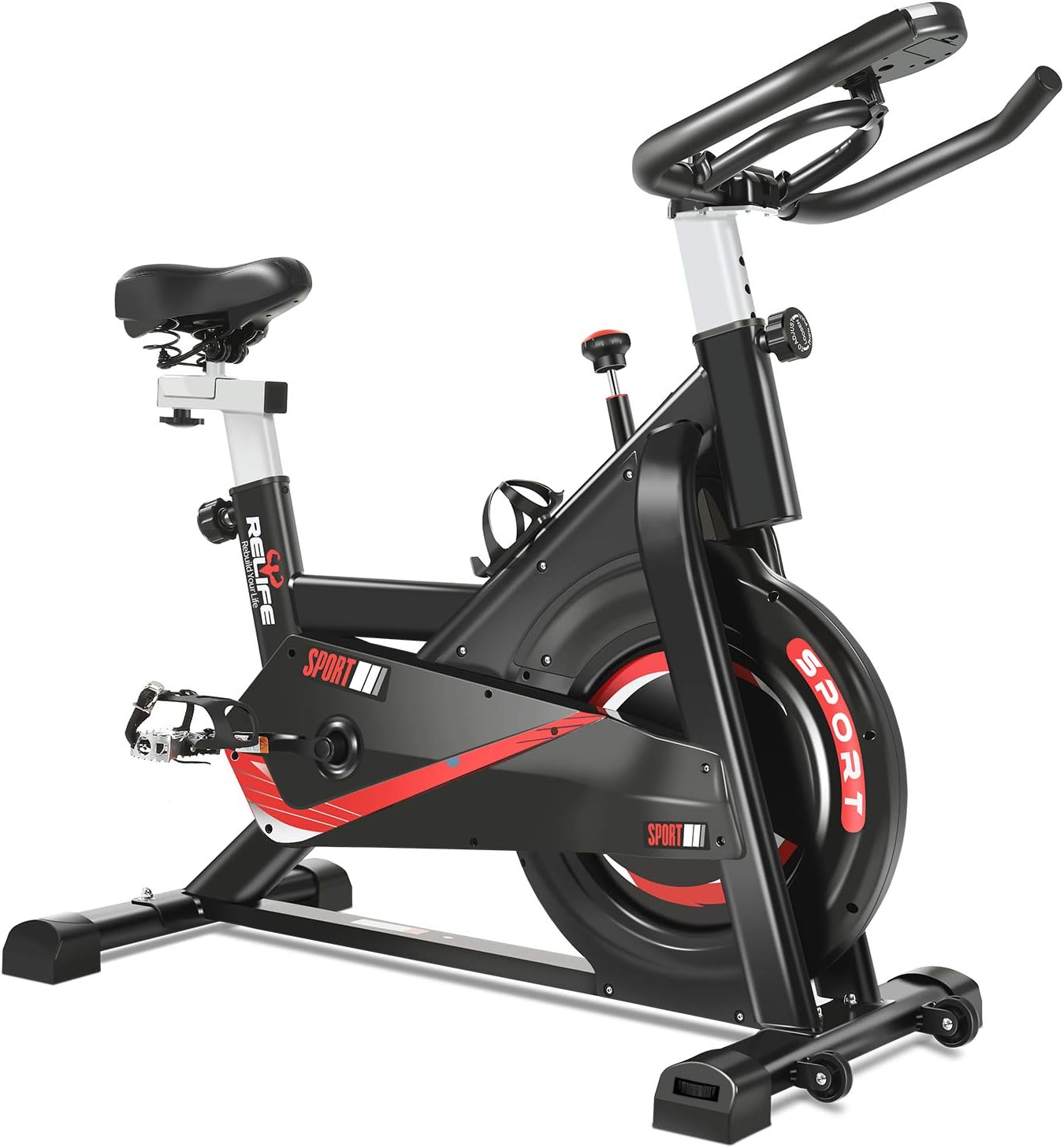 RELIFE REBUILD YOUR LIFE Exercise Bike Indoor Cycling Bike Fitness Stationary All-inclusive Flywheel Bicycle with Resistance for Gym Home Cardio