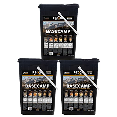 Peak Refuel Basecamp Bucket 3.0 | 480g Protein | 10180 Calories | 100% Real Meat | Premium Freeze Dried Backpacking & Camping Food | 24 Servings |