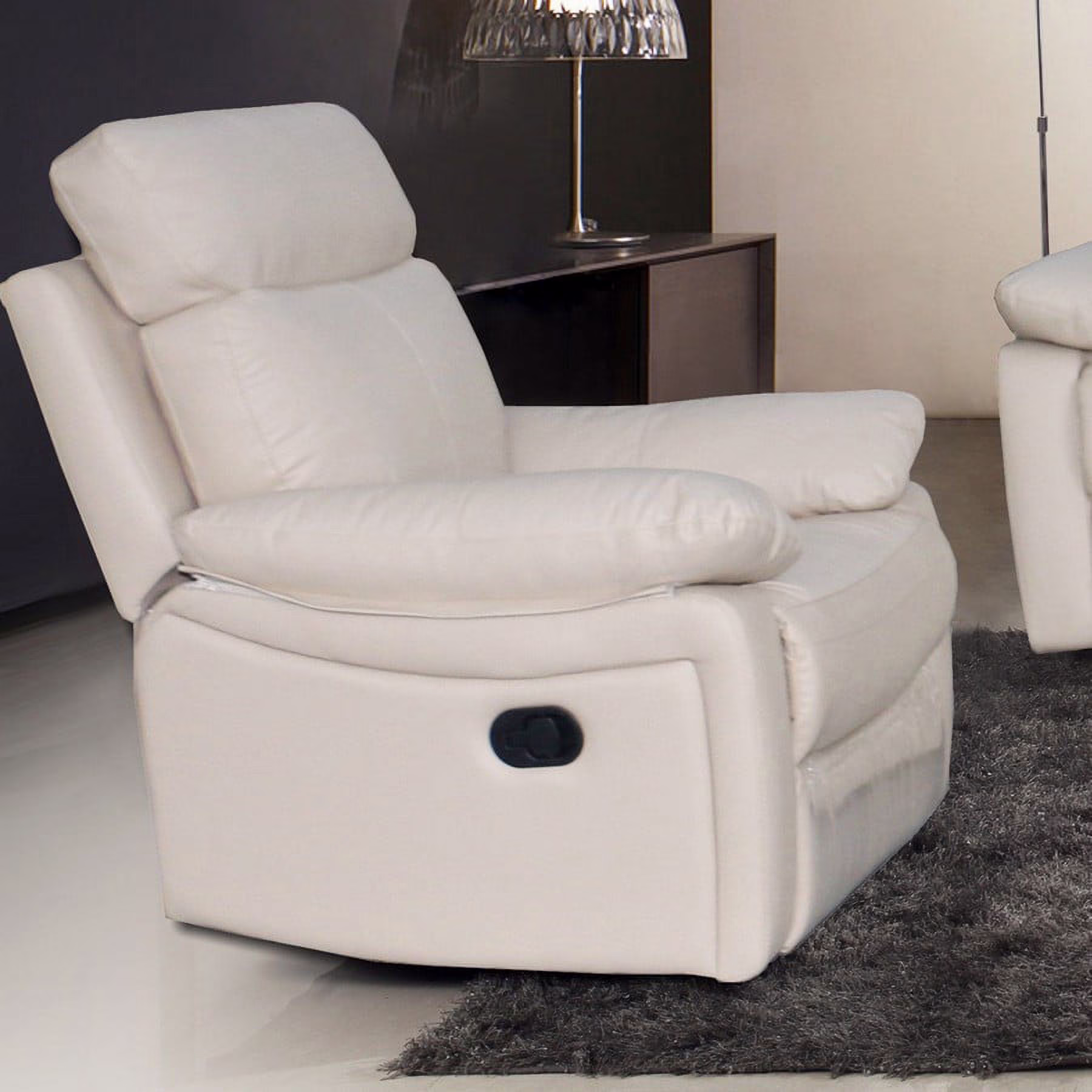Taupe Reclining Leather Match Living Room Arm Chair