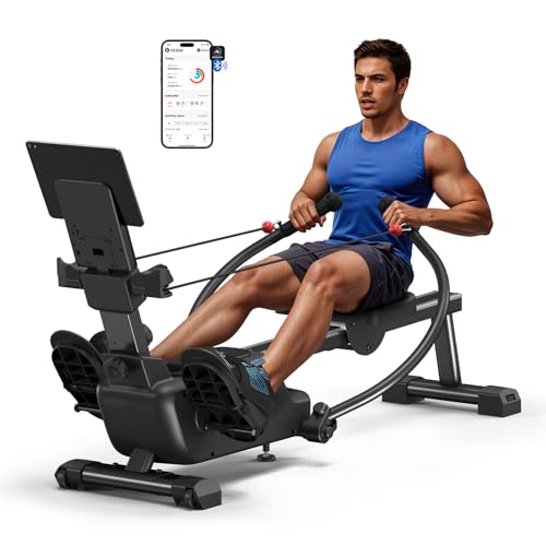 MERACH Sculls Rowing Machines for Home, Magnetic Rowing Machine with 16-Level, Simulate Real Row, Ultra-Quiet Rower