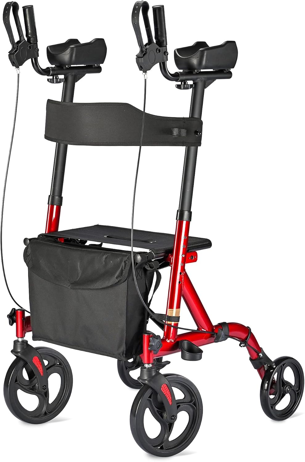 AW Stand Up Folding Rollator Upright Rollator Walker Armrest Walker 300 Lbs 4 Wheels Seat Padded Lightweight