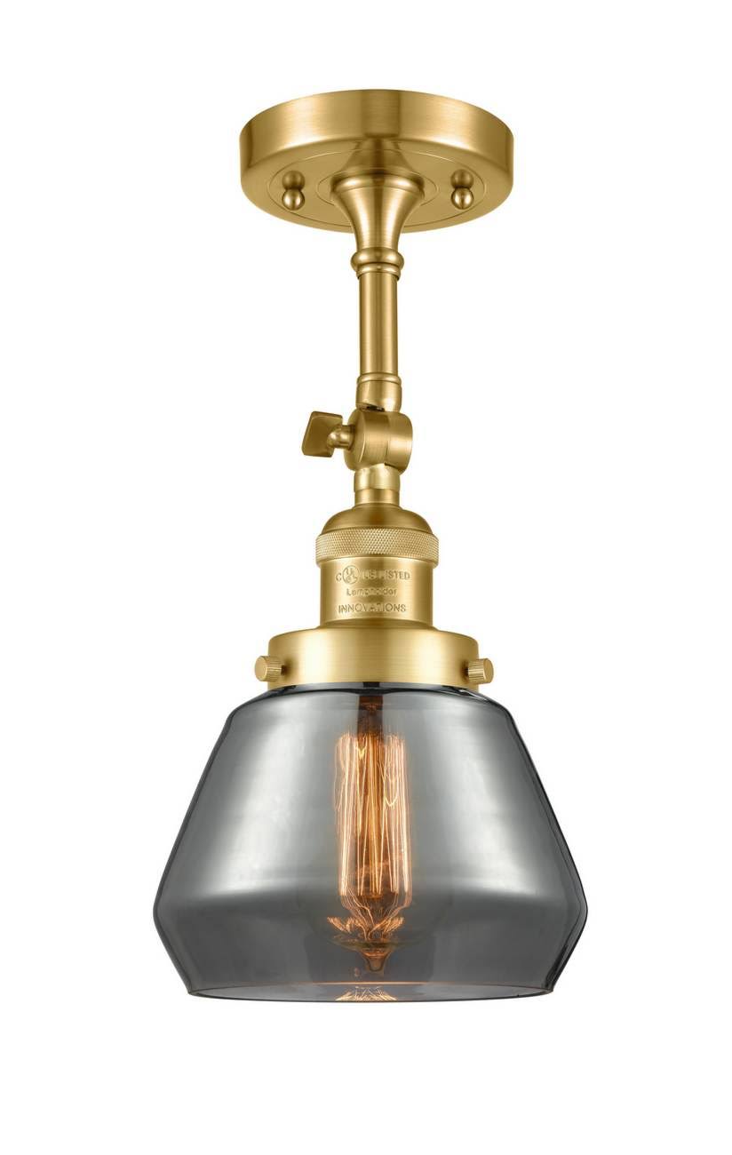Innovations 201F-SG-G173 Fulton Semi-Flush Mount 1 Light in Satin Gold