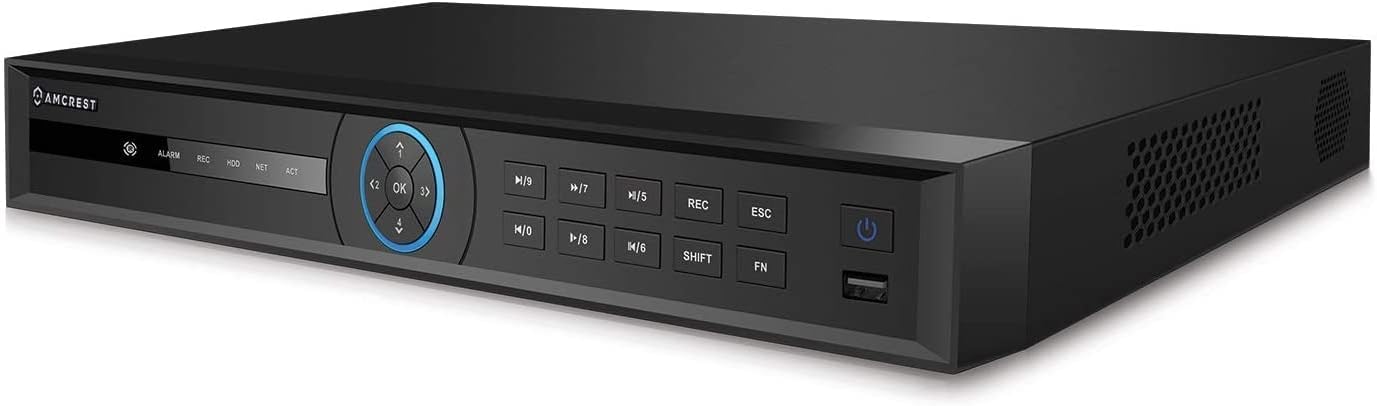 Amcrest 4K NV4216E-AI 16CH AI NVR, 16-Port PoE, Smart NVR, Facial Recognition, Facial Detection & Vehicle Detection - Supports 16 x 4K IP Cameras