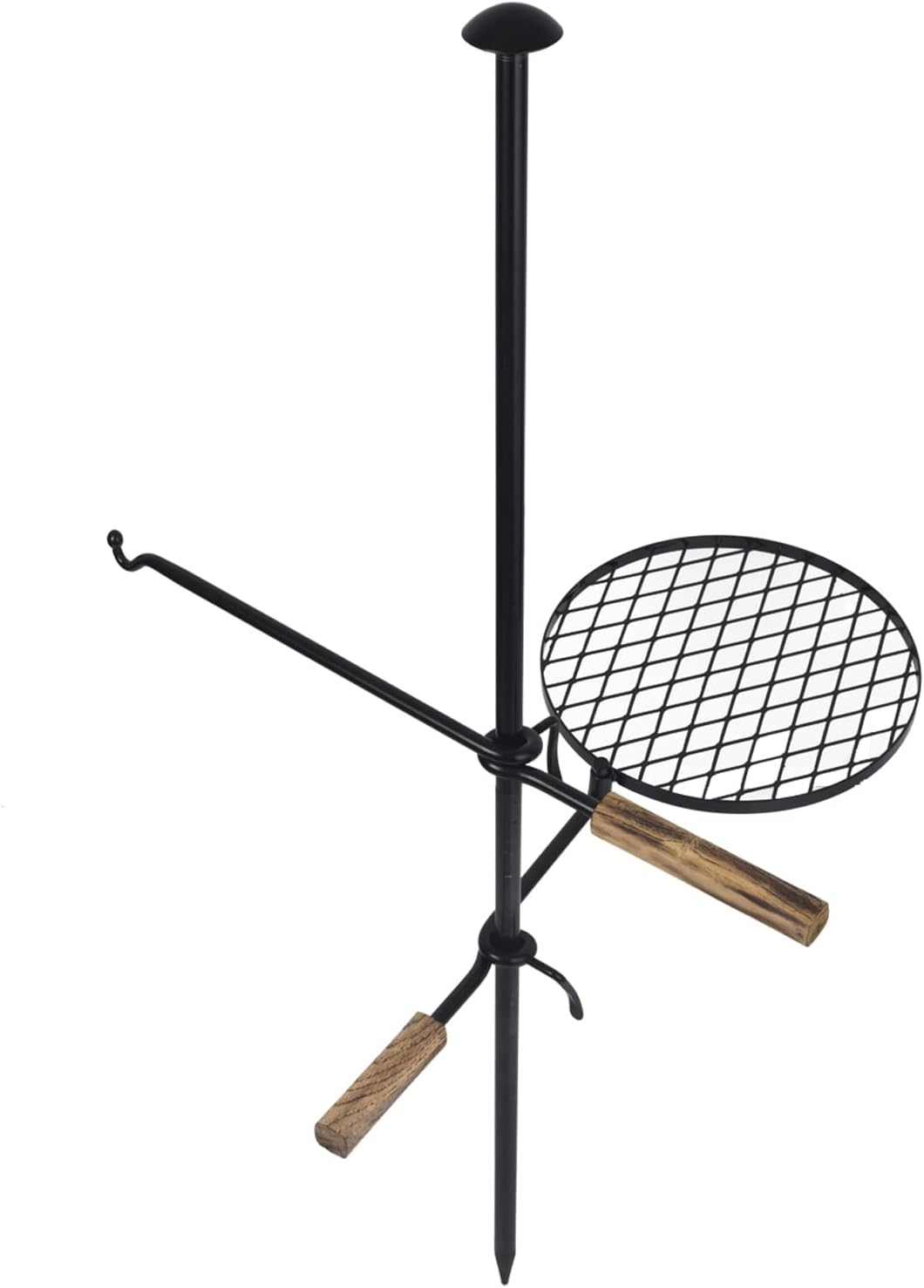 2in1 Swivel Campfire Grill Gate, Adjustable Camping Grill Grates Over Fire Pit, Heavy Duty Camp Fire Cooking Equipment for Outdoor