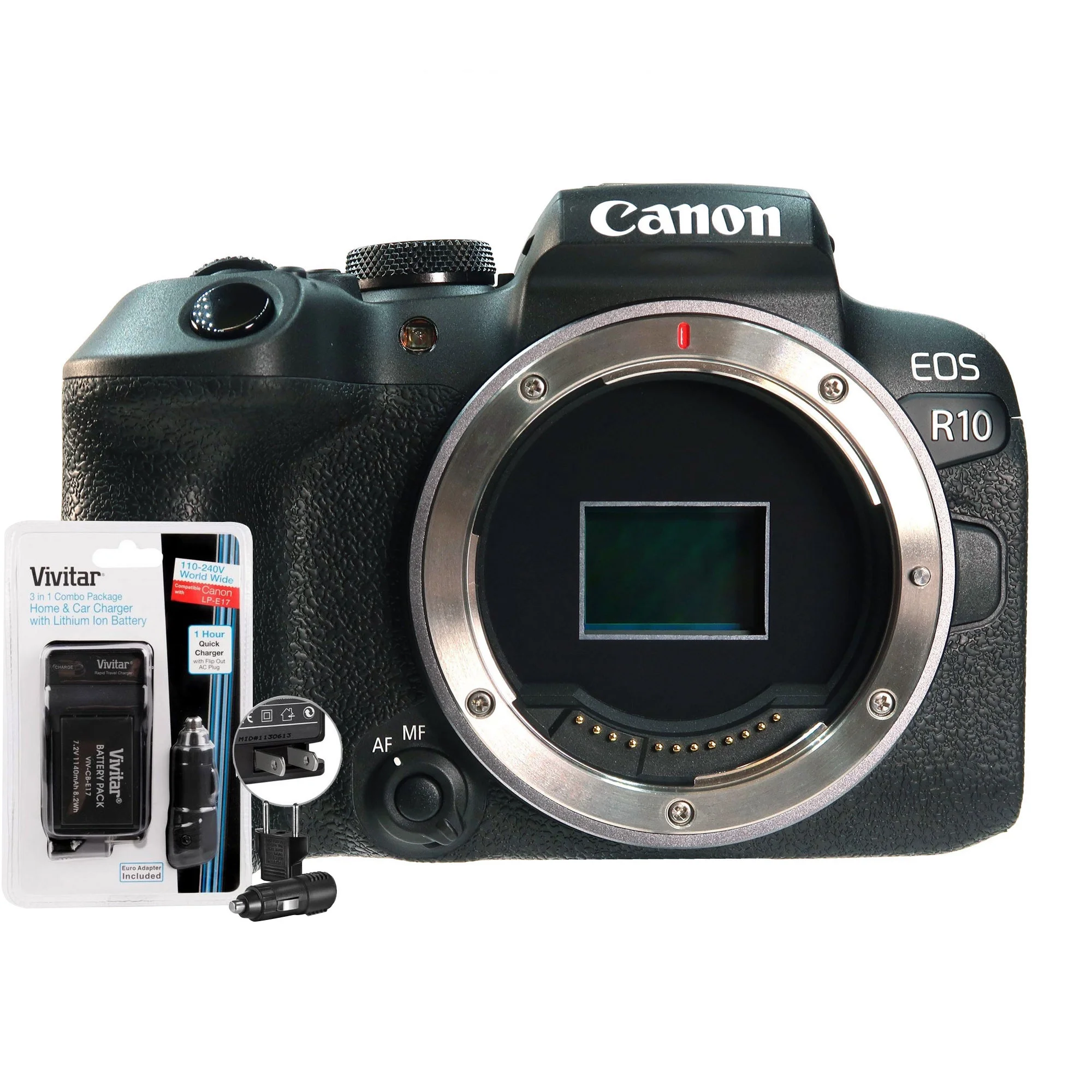 Canon EOS R10 Mirrorless Digital Camera Body Black with Replacement Battery and Charger - Curated Treasures Market