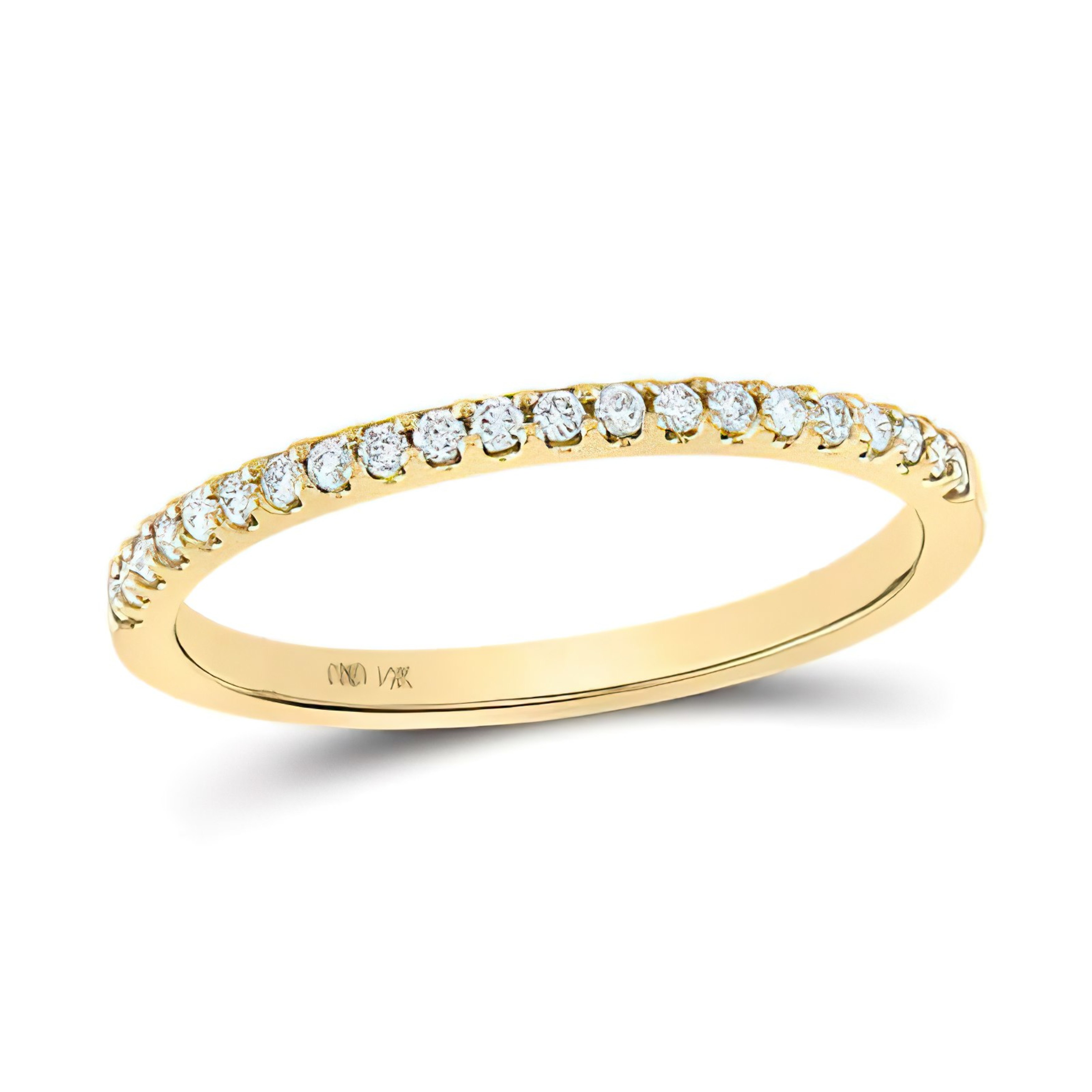 Bridal Proposal Wedding Engagement Ring Band 14k Yellow Gold Slender Prong set Natural Diamonds 1/6 cttw Size 7 Fine Jewelry