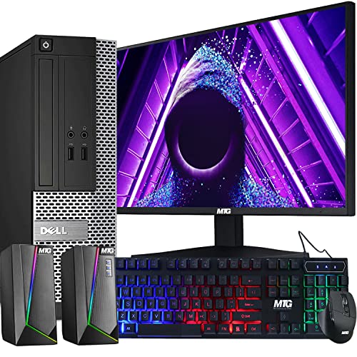Dell OptiPlex Computer Desktop PC, Intel Core i5 3rd Gen, 16GB RAM, 2TB HDD, MTG New 20 inch LED Monitor, RGB Speaker and Keyboard Mouse, WiFi