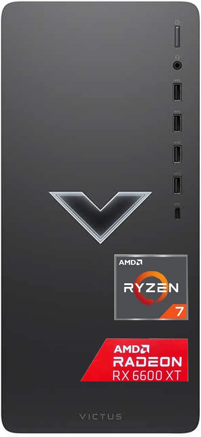 HP 2022 Newest Victus Gaming Desktop, AMD Ryzen 7 5700G Processor(8-core), 32GB DDR4 RAM, 1TB SSD, 2TB HDD, AMD Radeon RX 6600XT Graphics