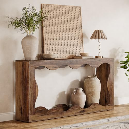 Tribesigns 63 Inches Farmhouse Console Table with Storage, Couch Table Behind Sofa, Long Entryway Sofa Station, Narrow Console Stand