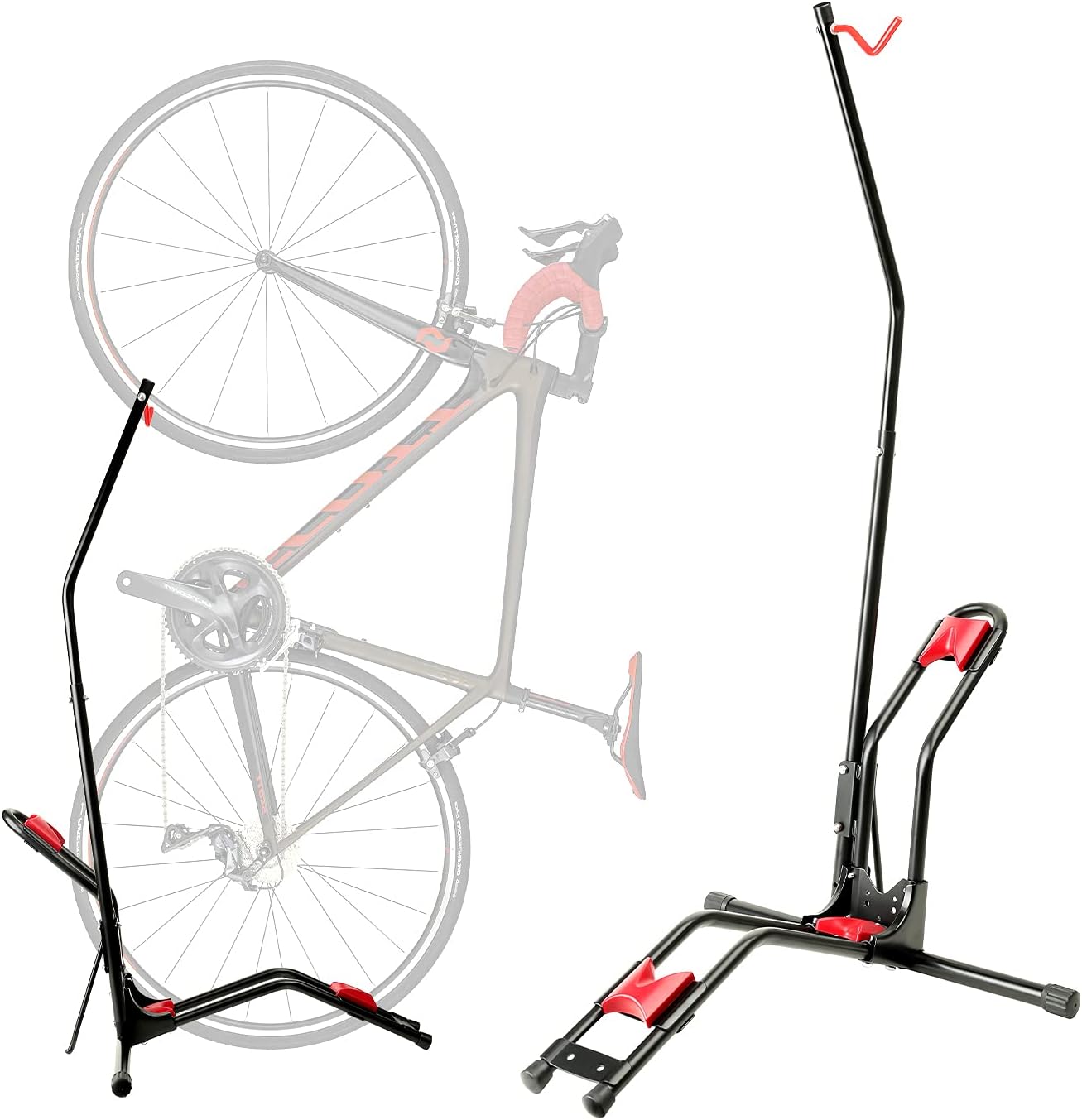 JAPUSOON Vertical Bike Rack, Independent Bicycle Floor Rack , Adjustable Upright Bike Stand for Indoor Mountain/ Road Bike Garage Storage