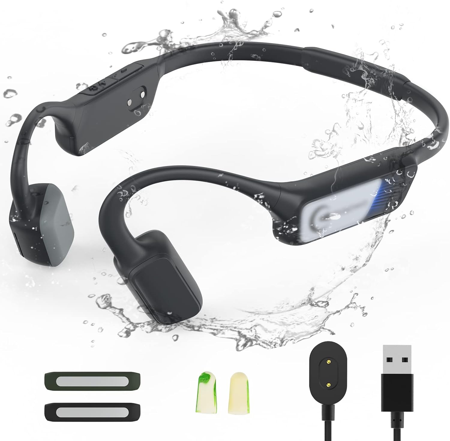 Wireless Bone Conduction Headphones - Mojawa Sport Bluetooth Open-Ear Headphones, Headset w/Mic, Premium Sound Quality, Noise Cancellation
