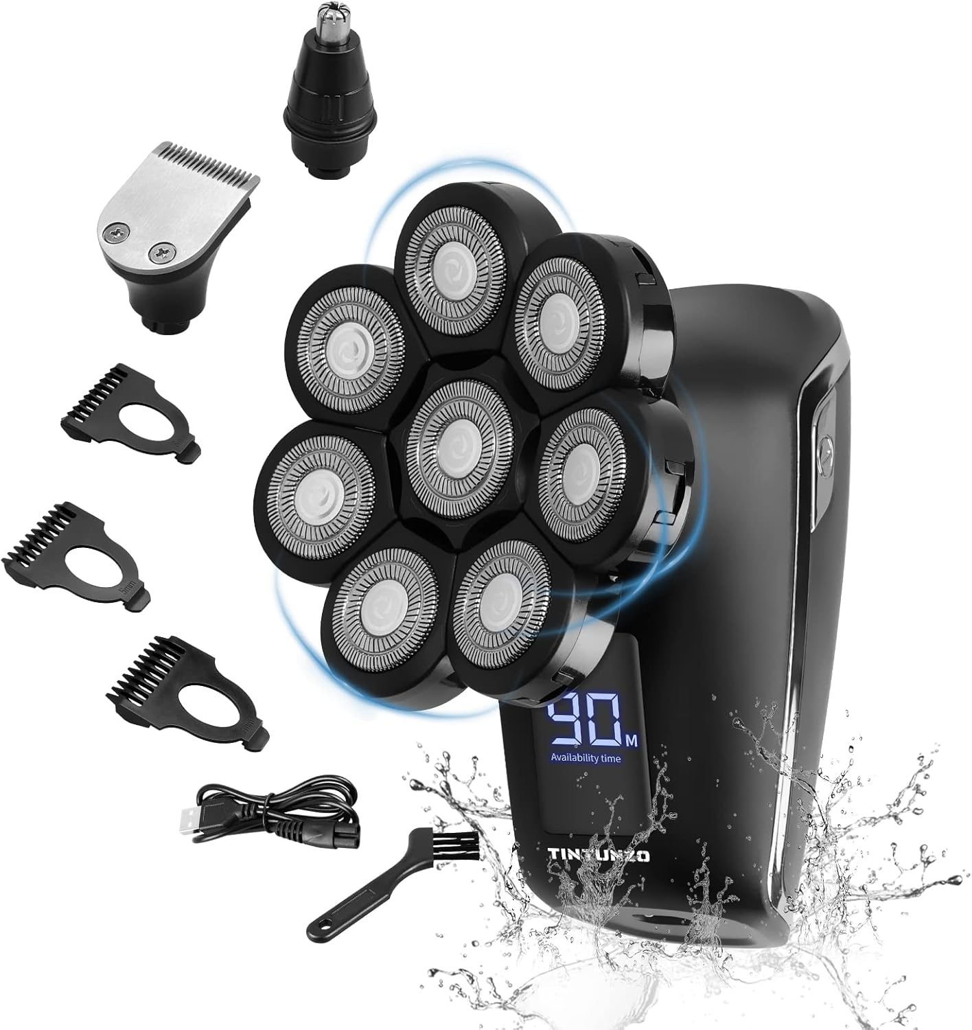 Head Shaver 8D - Electric Head Shavers for Bald Men with Wet and Dry Head - Cordless, Rechargeable, Ergonomic Design