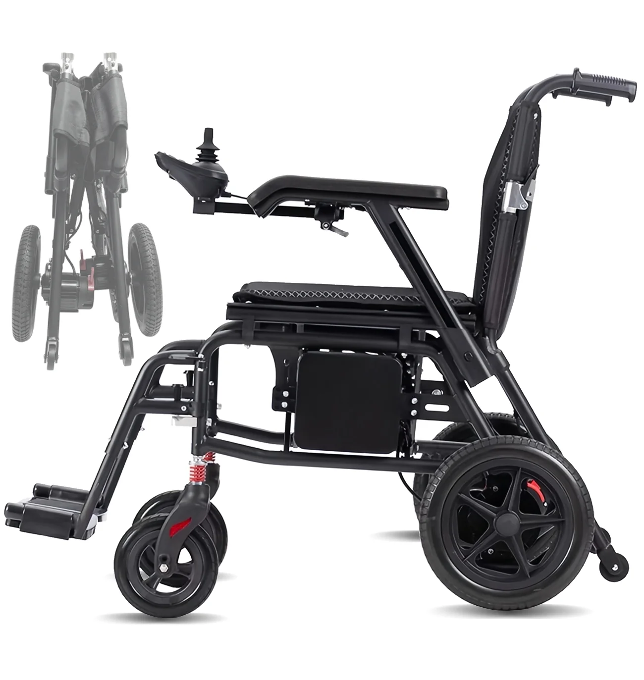 EazinGo Ultra Lightweight Electric Wheelchairs, Portable Mobility Wheelchair Weight Only 39lbs Black - Curated Treasures Market