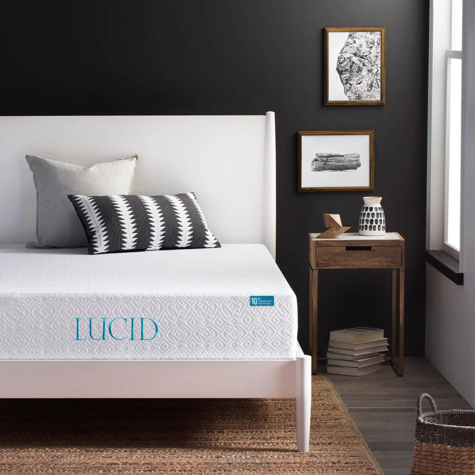 Lucid 10 inch Gel Memory Foam Mattress - Firm, Medium or Plush, Size: Twin-XL
