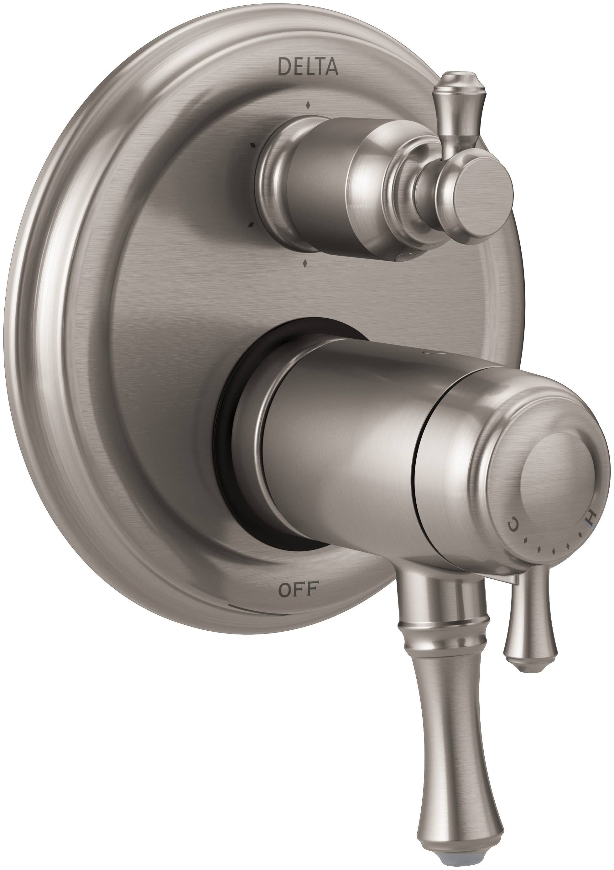 Delta Faucet T27T997-SS Cassidy Stainless Traditional TempAssure 17T Series Valve Trim with 6-Setting Integrated Diverter