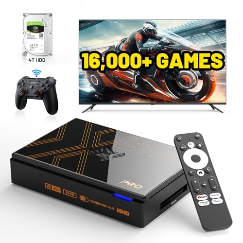 Kinhank Super Console X5 PRO Retro Gaming Console with 16000+Games,Android 12.0 OS,Emulator Console,8K UHD Output,WI-FI 6,BT 5.0,SATA 3.1,AV1