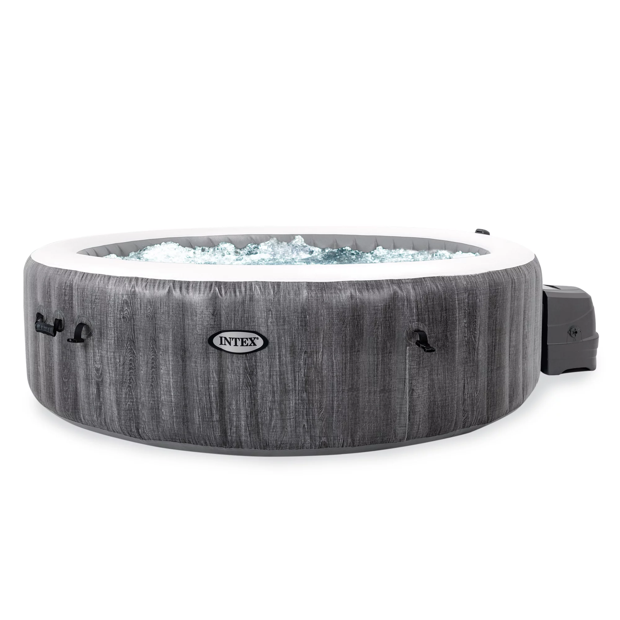 Intex PureSpa Plus 6 Person Inflatable Hot Tub Bubble Jet Spa, 85 x 28, Greywood