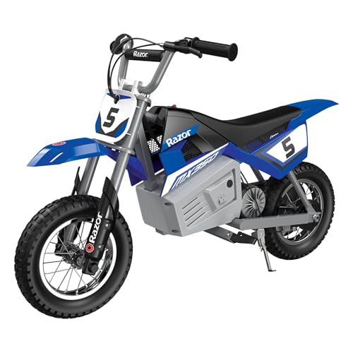 Razor MX350 Dirt Rocket Electric Motocross Bike, Blue, 10-12 inches