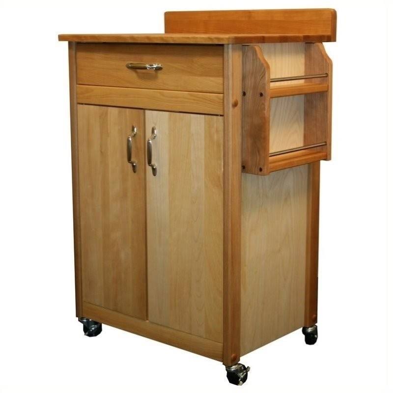 Pemberly Row 27x22 Butcher Block Kitchen Cart