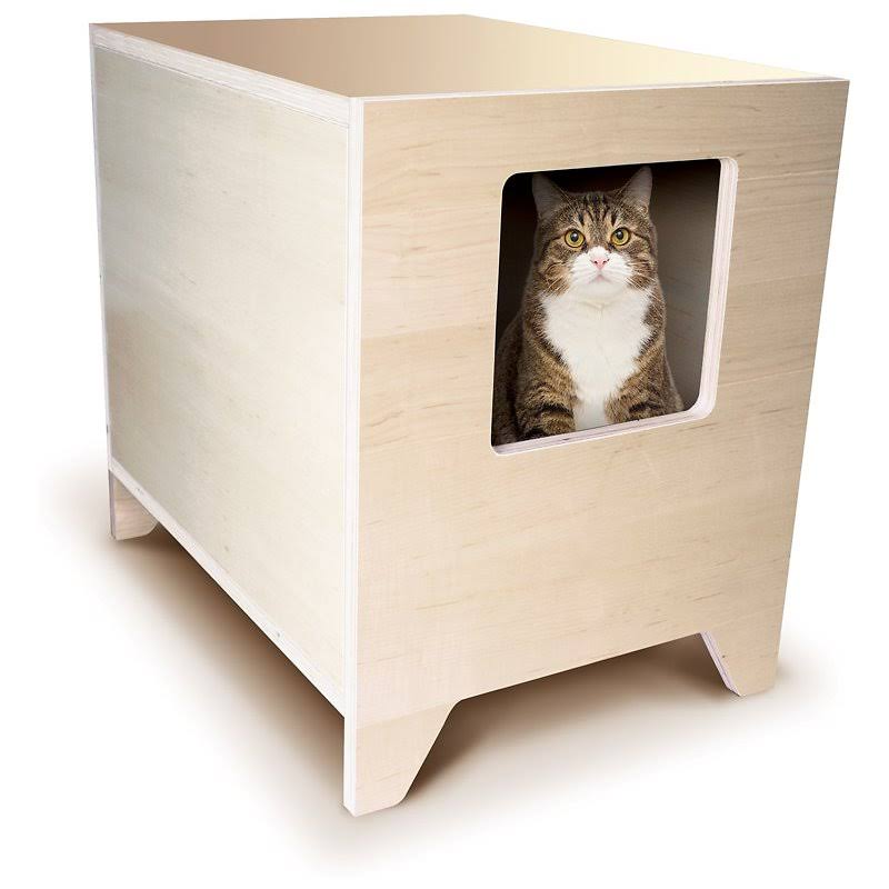 Curio Modern Cat Litter Box in Maple