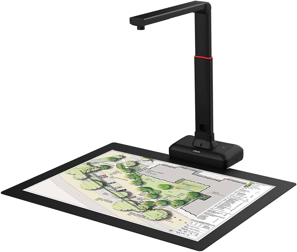 VIISAN A2 Large Format Overhead Book & Document Scanner, 23MP High Resolution, Auto-Flatten & Fingerprint Removal Technologies