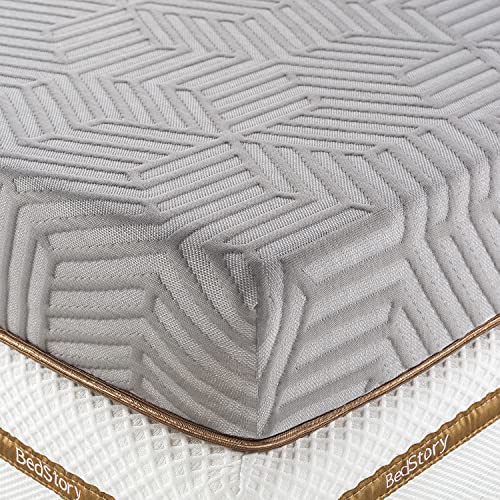 BedStory 4 Inch Memory Foam Mattress Topper Queen - Gel Foam Bed Toppers with Removable Cover - High Density Memory Foam