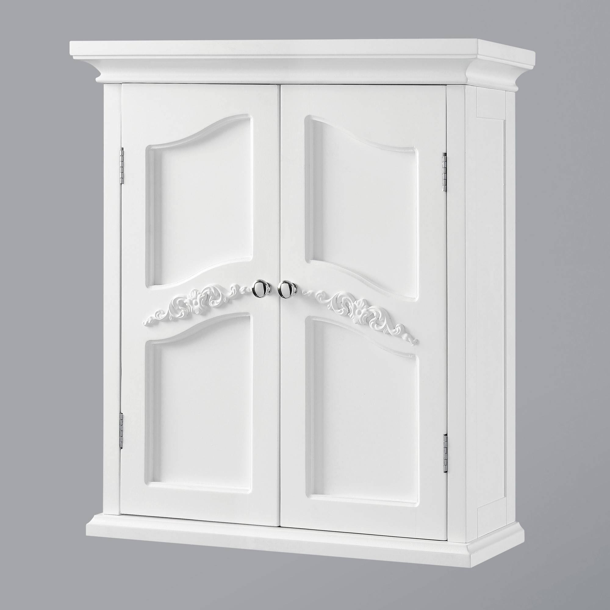 Teamson Home Versailles Wall Mount Storage Cabinet with Double Doors White - Elegant Home Fashions
