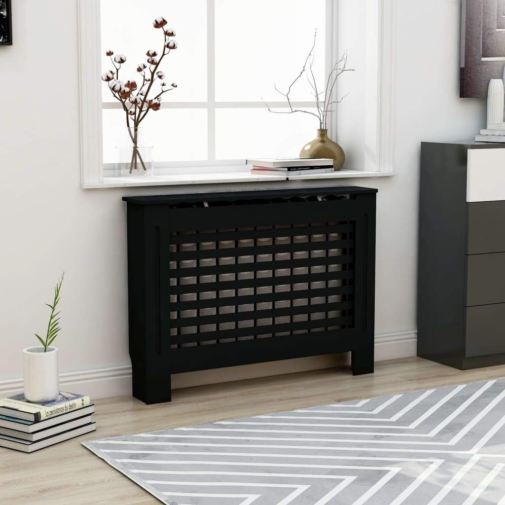 INLIFE Heating Cover Cabinet,MDF Radiator Cover with Water Base and Smooth Top,Slats Heating Cabinet for Living Room,Bedroom,Home 44.1x7.5x31.9(WxDxH)