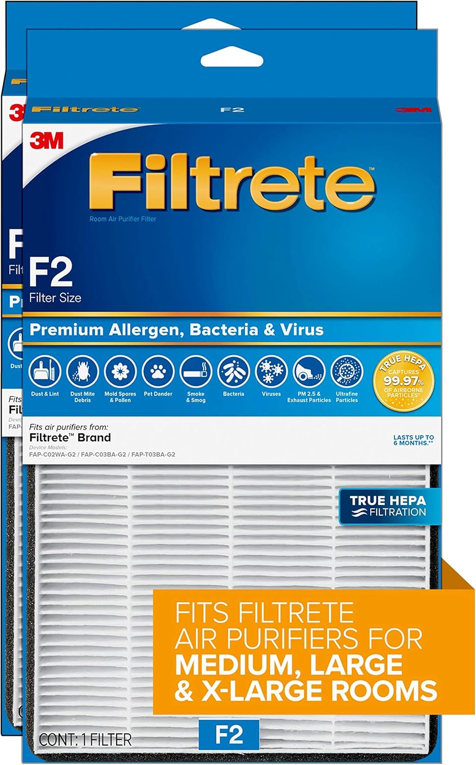 Filtrete Air Purifier, Small/Medium Room True HEPA Filter, Captures 99.97% of Airborne particles such as Smoke, Dust, Pollen, Bacteria